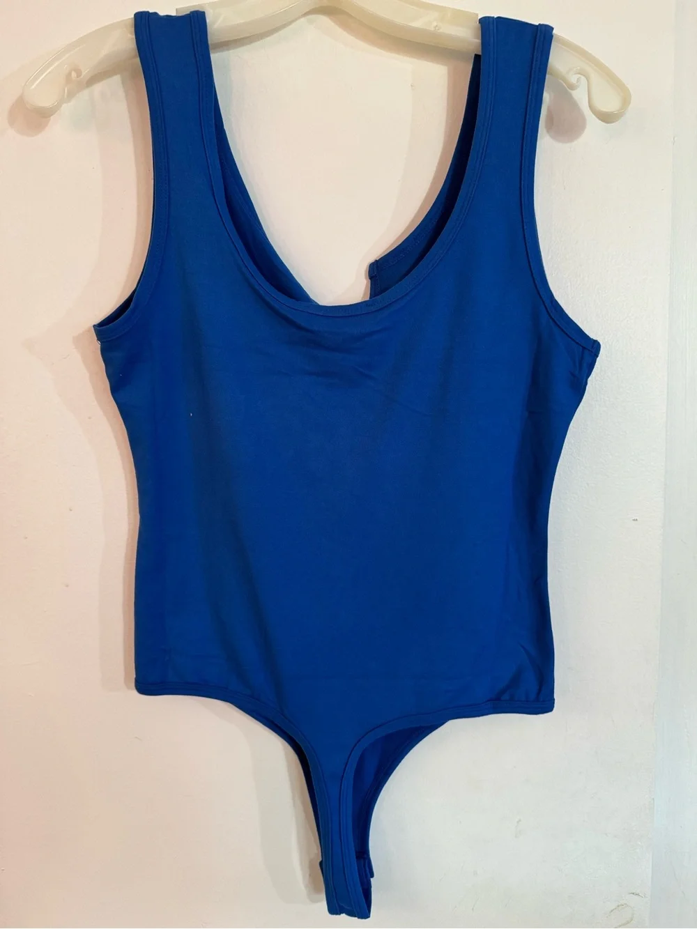 Zena Royal Blue Sleeveless V-Neck One-Piece Bodysuit